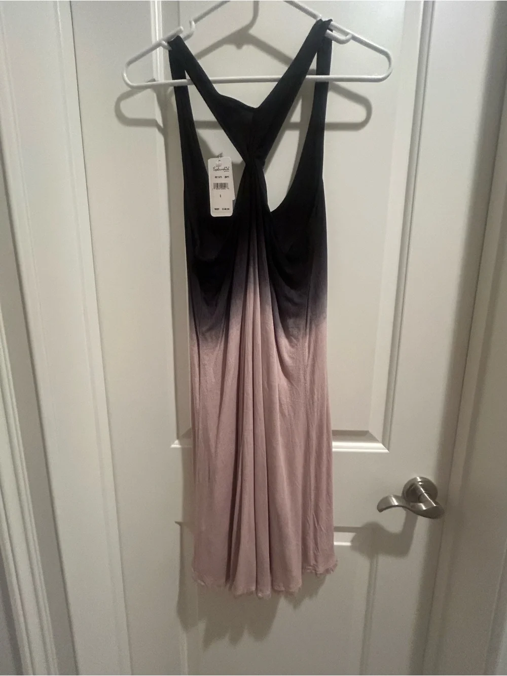 Splendid Black and Dusty Rose Ombre Dress Racerback Knotted-back NWT Size Small